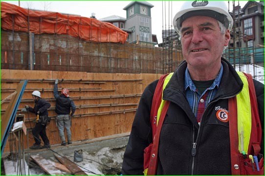 Whistler Construction Company workers like Jim Crichton, at work on the $8.1 million Whistler Public Library, are becoming a rare commodity. Photo by Maureen Provencal