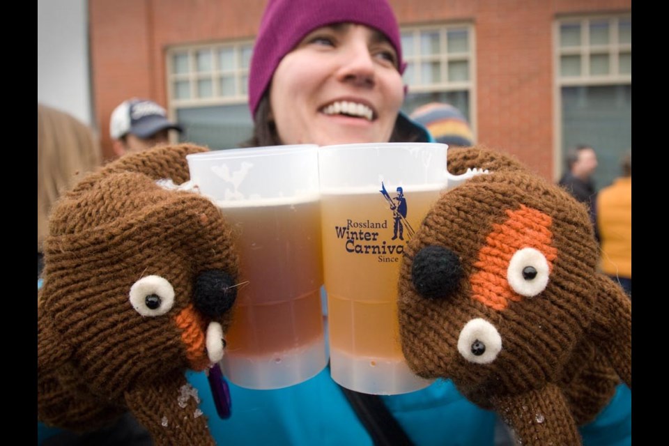 The beer garden is the place to be at the Rossland Winter Carnival. photo by Dave Heath