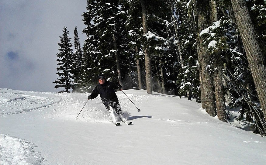 CASH POW Shawn Hughes carving turns on one of the many days of his Ski To Be Free fundraising and awareness campaign. Photo submitted