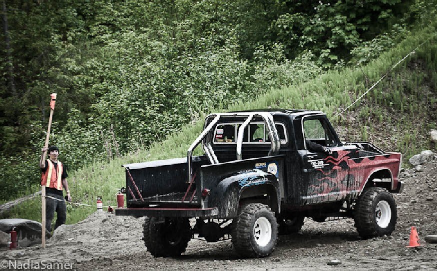 MUD FUN Corey Antonelli's truck was driven by his father at the Pemberton 4x4 Offroad Rally held June 2 and 3 at the motocross track between Whistler and Pemberton. Photo by Nadia Samer