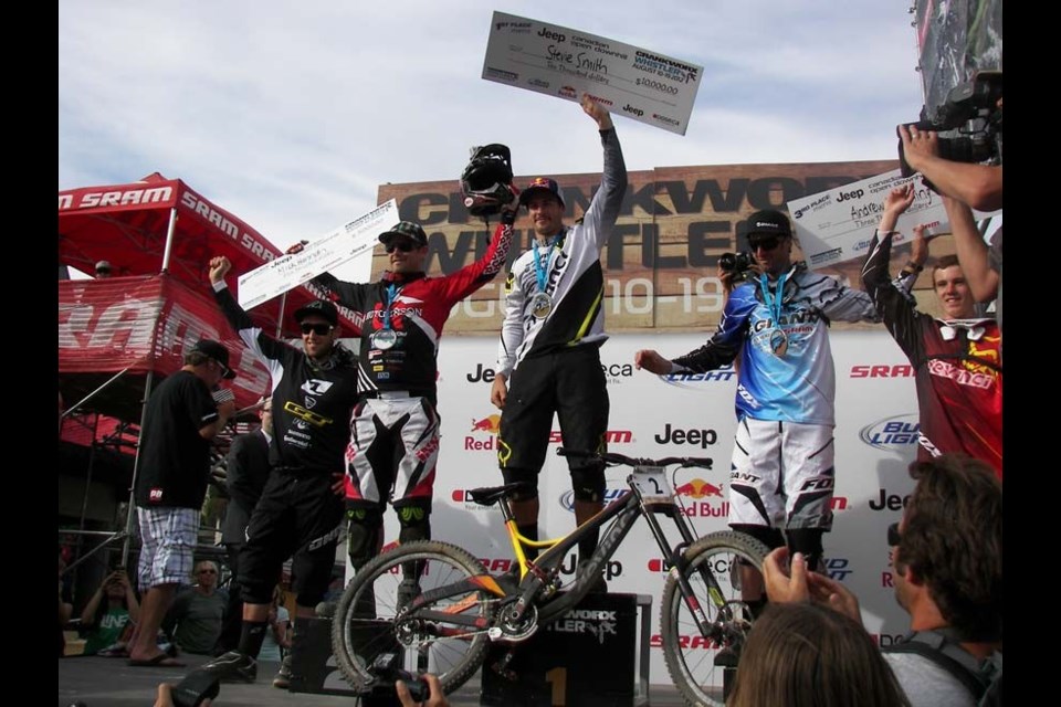 CRANKED UP Steve Smith wrapped up Crankworx with his $10,000 win at the Canadian Open Men's DH. Photo by John French