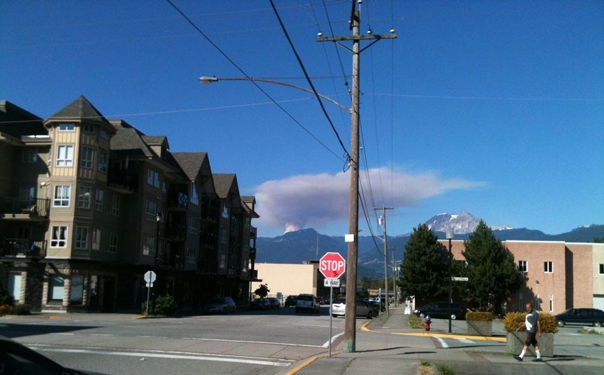 CULLITON CONCERN This photo of the Culliton Creek forest fire was taken Friday afternoon when it expanded to 26 hectares. Photo by John French