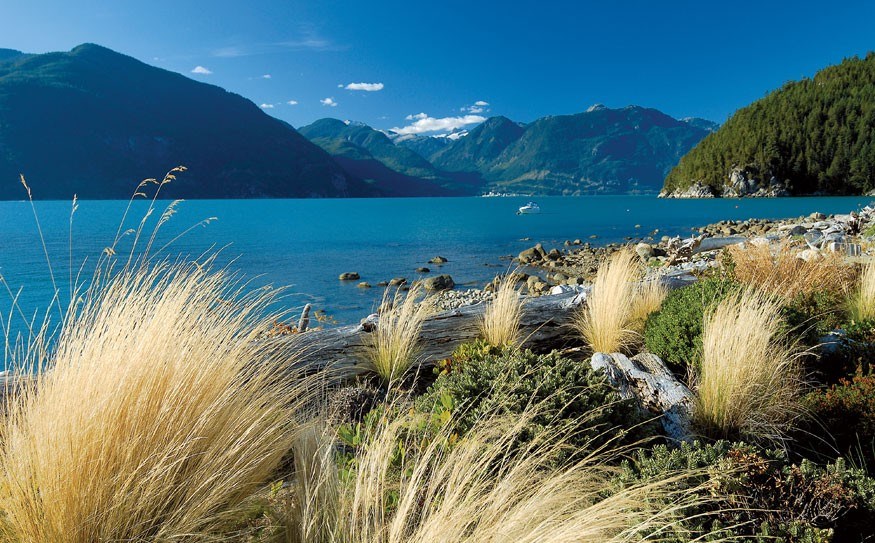 View of Howe Sound from the shores of Squamish