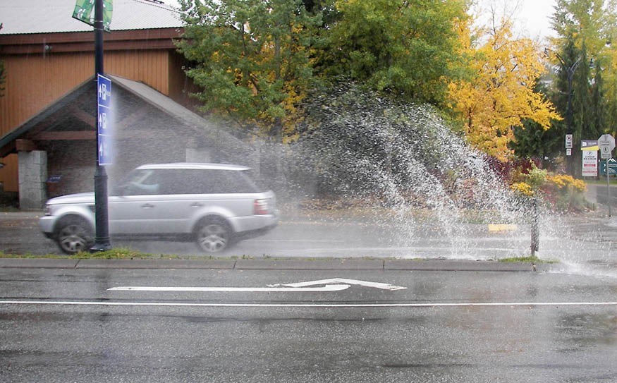 SPLISH SPLASH After weeks of little to no precip, roadways and waterways were overwhelmed this weekend by a big fall storm. Photo by John French