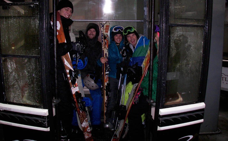 2012 DAY ONE Super keen riders and boarders reported it was worth it to line up all night then spend the morning playing in the snow on Whistler Mountain. Photo by John French