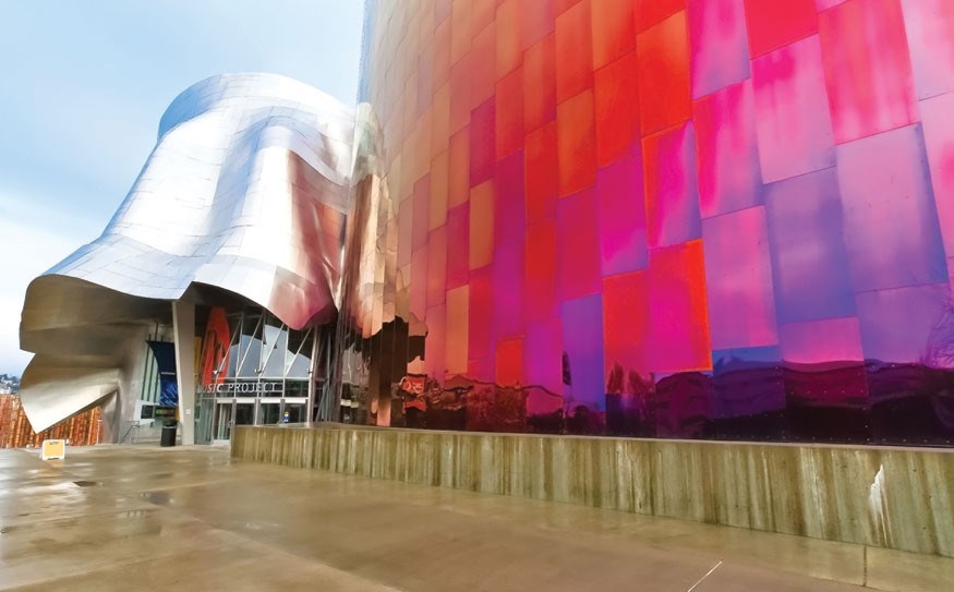 SEATTLE - FEB 4: Experience Music Project (EMP) on February 4, 2010 in Seattle, WA. The EMP, designed by Frank Gehry, houses many rare artifacts from popular music history. Palette7 / Shutterstock.com