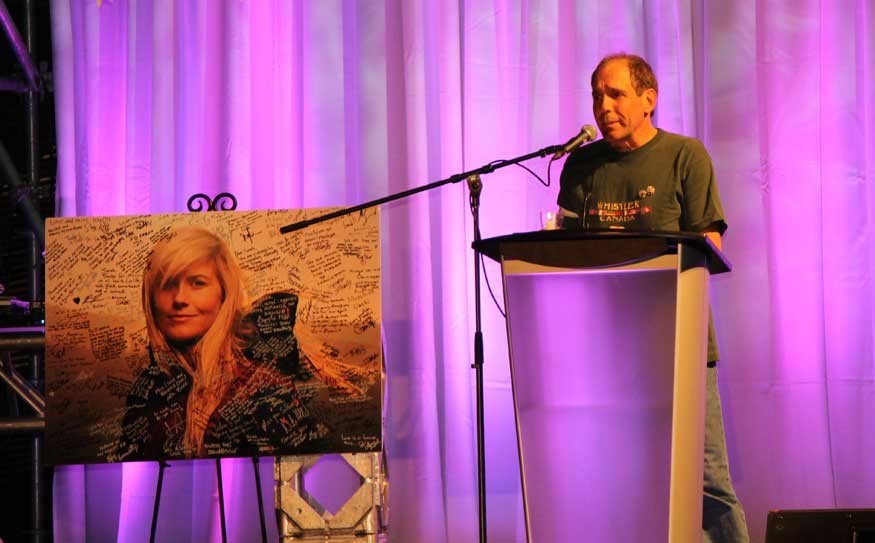 REMEMBERING SARAH - Gordon Burke, the father of fallen freeskier Sarah Burke, shared memories of his daughter at her Celebration of Life in April.