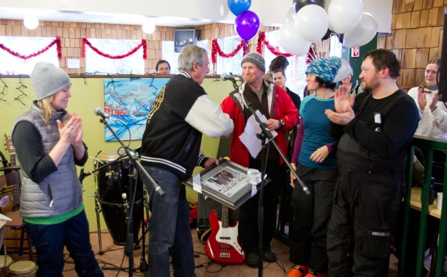 resident skiville Shames Mountain celebrated its official transfer of ownership to a local community cooperative on Saturday, Jan. 19. Photo By vince shuley