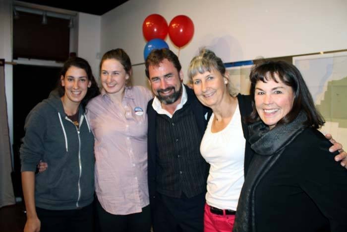 ALL SMILES: Liberal Jordan Sturdy celebrates the win with his family. Photo by Cathryn Atkinson