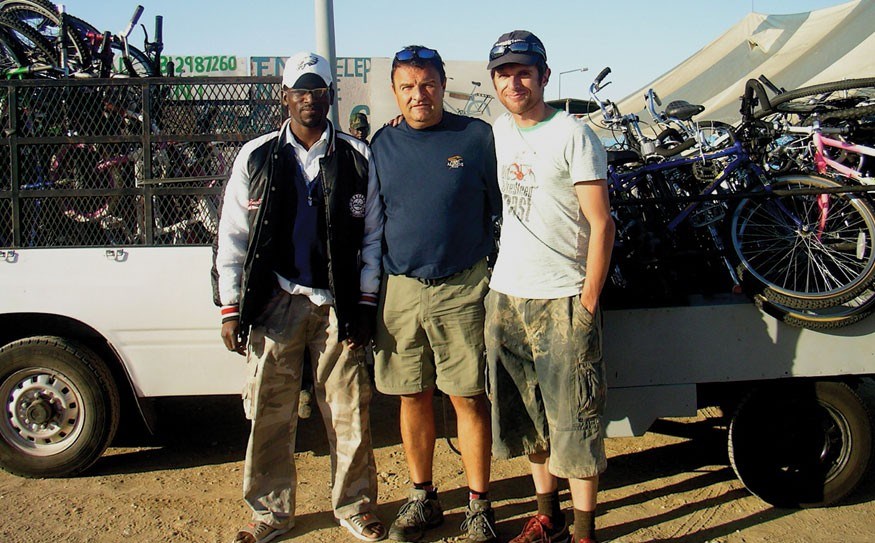 A centre was built in Karmoja, Uganda to manage the program. Pat Montani with the local team in Uganda.