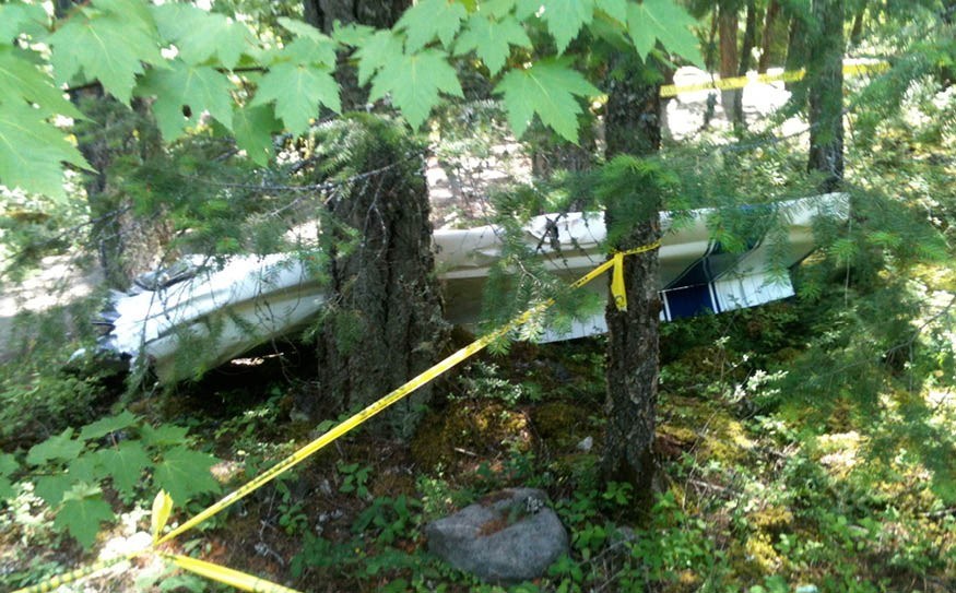 CLIPPED WING This wing landed in the middle of Nairn Falls Provincial Park metres away from picnic tables, outhouses and a river viewing area. Photo by John French