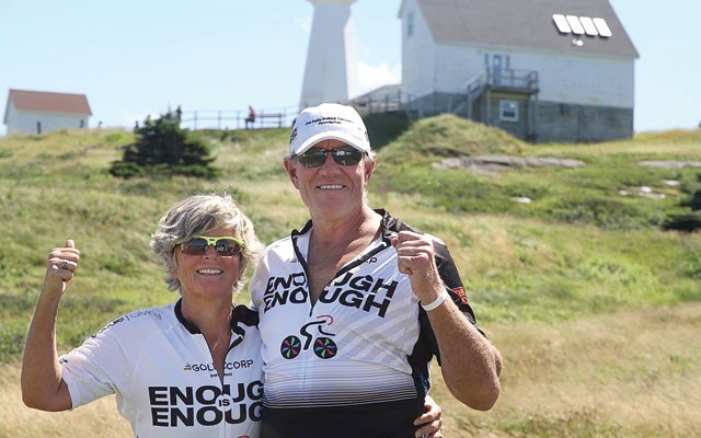 The Dennehys are all smiles in Newfoundland on August 11.