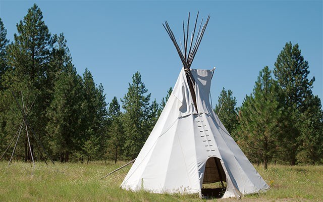 You can sleep in a teepee at Tuckkwiowhum Village near Boston Bar, British Columbia. Image Sourced