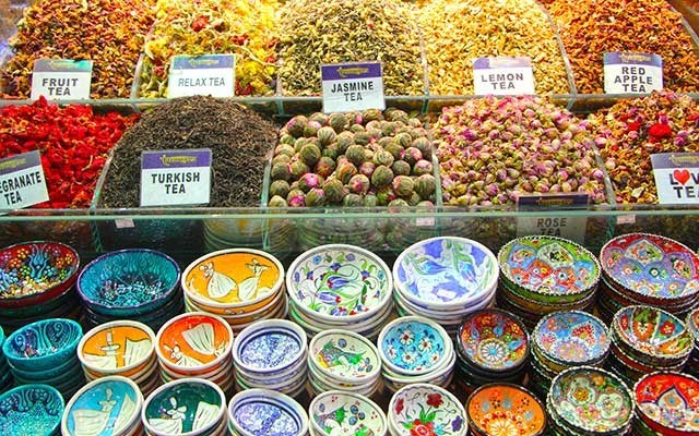 A colourful stand at the The Grand Bazaar of Istanbul. Photo by Lisa TE Sonne