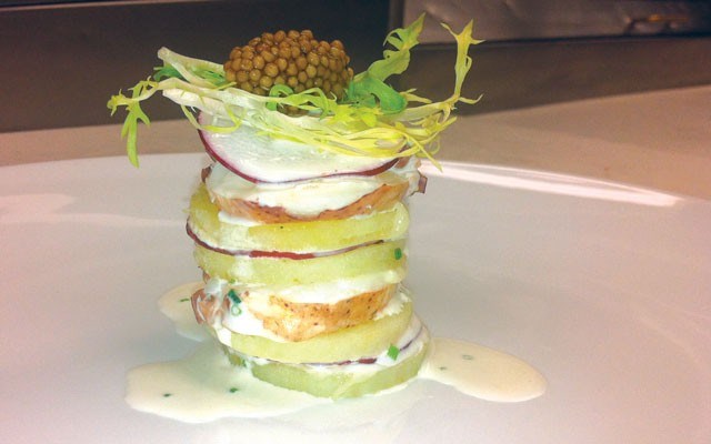 Lobster potatoe tier appie from Rimrock. Photo by alison taylor