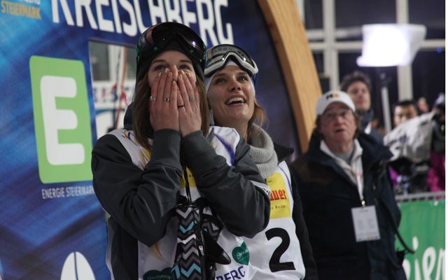 Whistler resident Cassie Sharpe (left) won a silver medal at the FIS Freestyle Ski World Championships in Kreischberg, Austria on Thursday. Photo courtesy of the Canadian Freestyle Ski Association