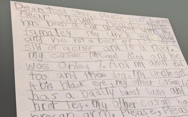 empassioned plea Seven-year-old Riley Donohue's letter to transportation minister Todd Stone prompted a provincial safety review. <b>photo submitted</b>