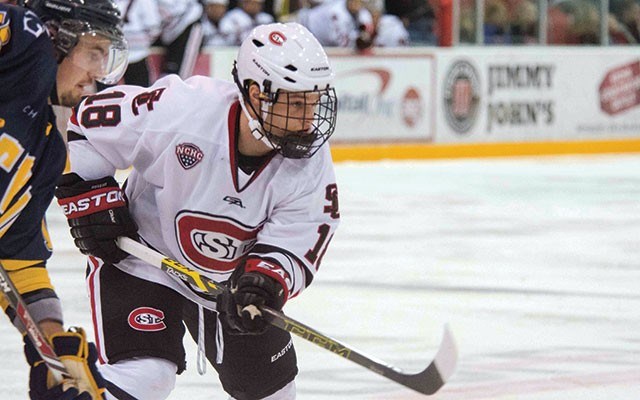 Whistler's Garrett Milan is completing his fourth season with the NCAA Division I's St. Cloud State Huskies in Minnesota. Photo courtesy of St. Cloud State University