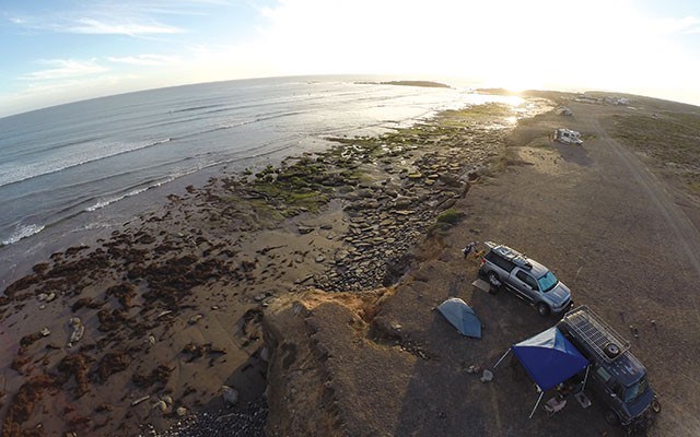 Our oceanfront campsite at Punta San Carlos. Photo by Steve Andrews