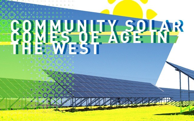 A SOLAR ARRAY Taos Academy Charter School was one of New Mexico's first community solar projects. Courtesy Sol Luna Solar via High Country News