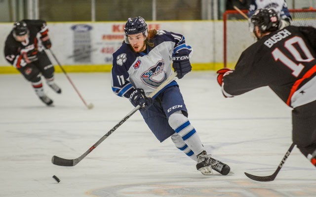 wish granted Grant Iles is thrilled to be the newest member of the Creston Valley Thunder Cats. Photo by Jeff Banman