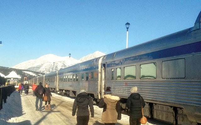 The Canadian, stationed in Jasper, Alberta. Photo by Dan Falloon