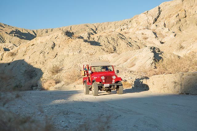 The stark , sun-bleached Indio Hills in the Coachella Valley. Photo by Teresa Bergen