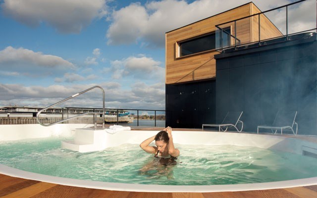 Montreal's Bota Bota spa is the clever use of a decommissioned ferry as a little slice of tranquility on the St. Lawrence River. Photo by Teresa Bergen