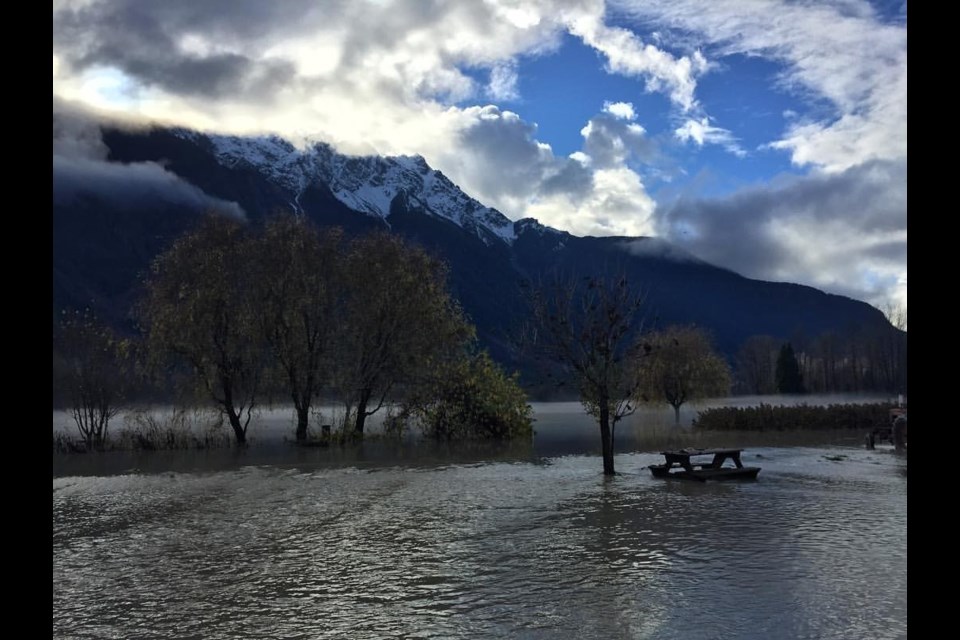 A photo from Pemberton's North Arm Farm shows the flooded area. Facebook