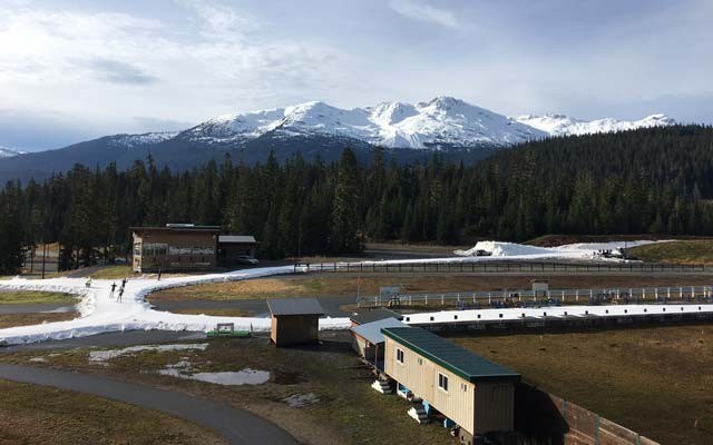 Golden opening Ski Callaghan will open on Nov. 24 thanks to a strong supply of Callaghan Gold snow, shown earlier this month, saved from the 2015-16 season. Photo courtesy of Whistler Sport Legacies