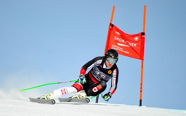 Whistler's Broderick Thompson, shown here at the 2017 Sport Chek Canadian Championships, hit the NorAm Cup podium three times at Copper Mountain last week. Photo by Roger Witney