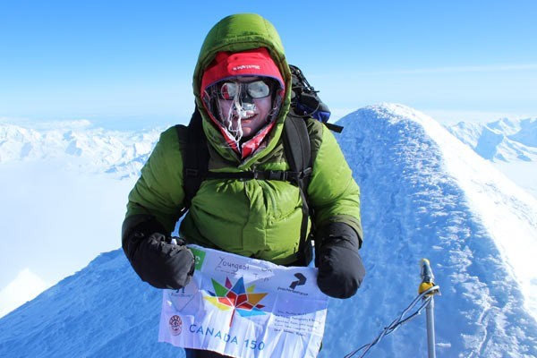 Like a pro Naomi Prohaska is shown atop Mount Logan on May 24. PHOTO by Rich Prohaska