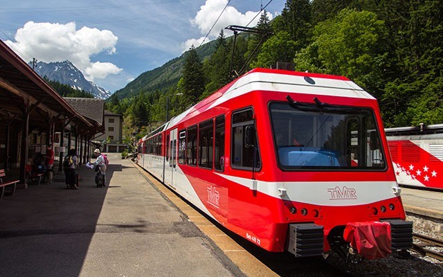 Train "Mont Blanc Express" at a station in Chamonix, France. Photo by Iryna Savina/shutterstock.com