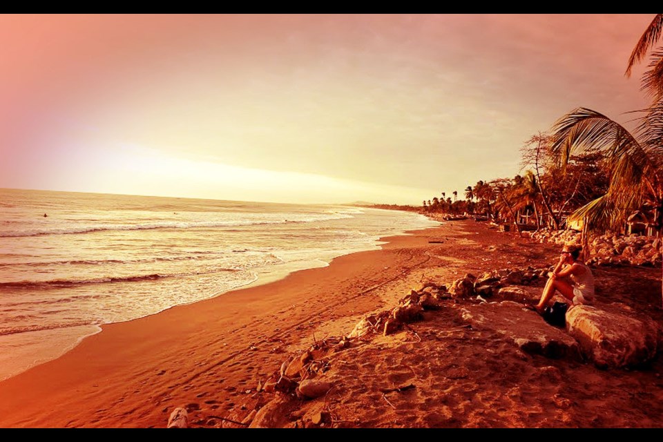 Watching sunset on Jiquilillo Beach. Photo by Kate Whitley