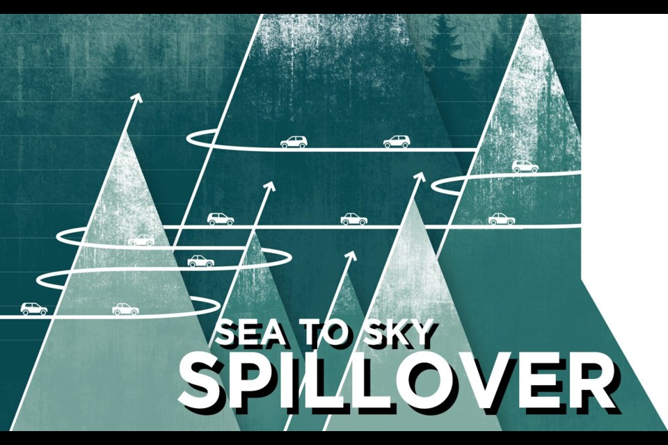 Sea to sky spillover - How the Sea to Sky's other communities are dealing with the after-effects of Whistler and Vancouver's rapid growth. Illustration by Jon Parris
