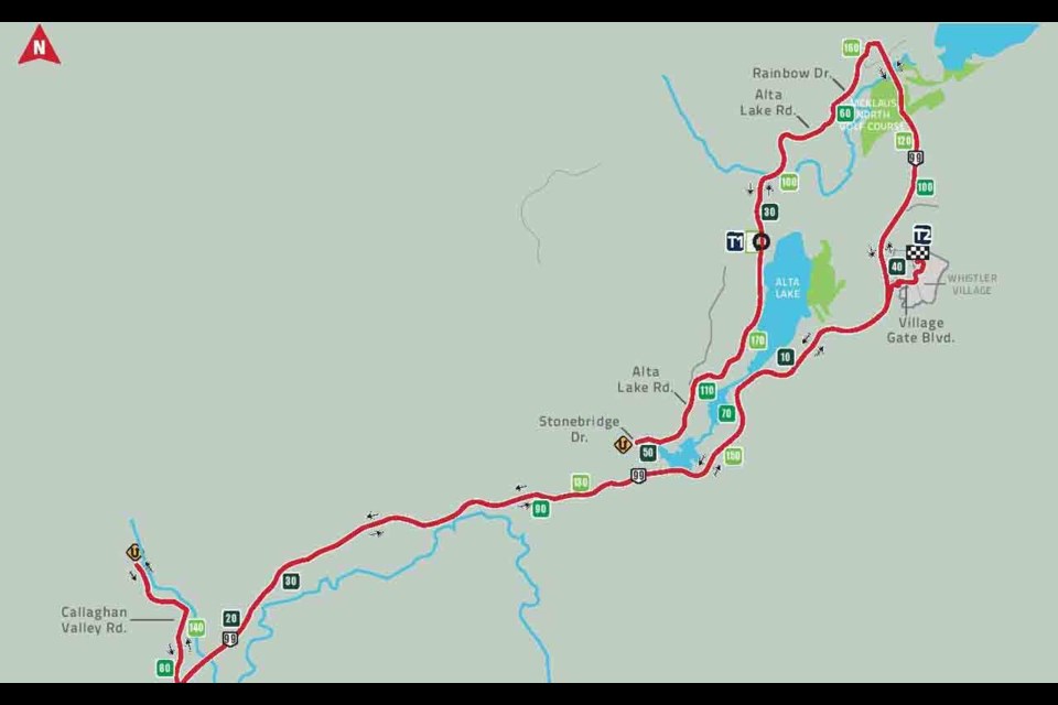 The new bike course for the full-distance Subaru Ironman Canada is shown. Image submitted