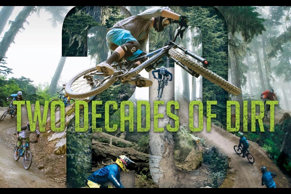 Two decades of dirt Twenty highlights for the Whistler Mountain Bike Park's 20 seasons. photo illustration by claire ryan, photos courtesy of whistler blackcomb