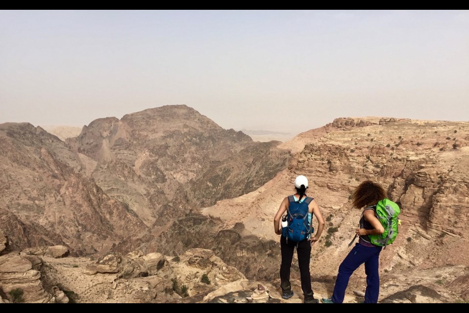 Dizzying heights Walking the Jordan Trail. Photo by Leslie Anthony