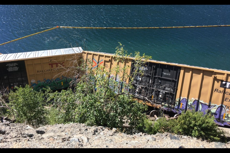 A CN train derailed into Gates Lake on July 11. Photo by Steven Turner