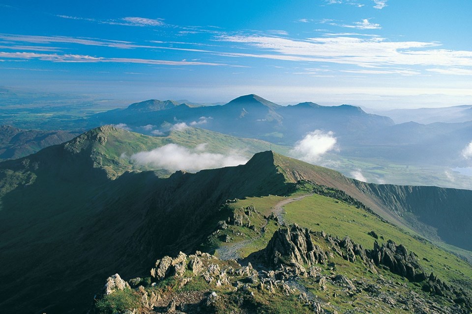 Looking southwest to Moel Hebog from Snowdon summit. Photo by Visit Wales Image Centre