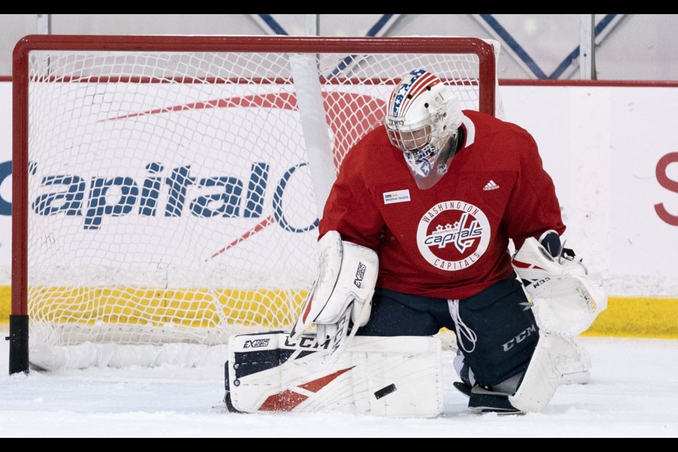 CAPITAL IDEA Whistler's Beck Warm competed at the Washington Capitals training camp this month. <ParaStyle:CUTLINE\:CUTLINE Credit>Photo by Patrick McDermott