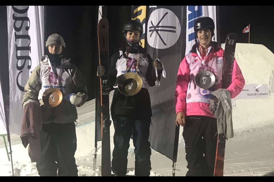 PROUD IN PINK Whistler's Kai Smart (right) celebrates his Canada Cup silver in big air at Yukon's Mount Sima on Nov. 29. <ParaStyle:CUTLINE\:CUTLINE Credit>Photo submitted