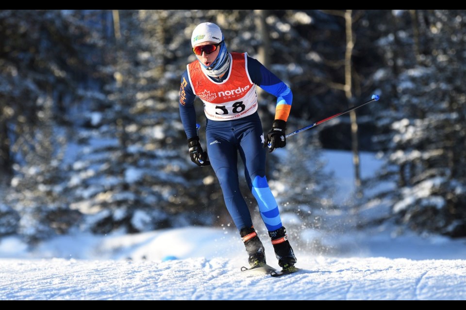 JOLTIN JOE Pemberton s Joe Davies won the U20 division of the season-opening NorAm Cup race in Canmore, Alta. on Dec. 7. <ParaStyle:CUTLINE\:CUTLINE Credit>Photo by Doug Stephen