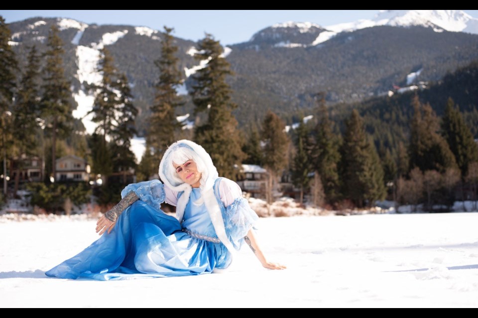 Saturn, a Squamish local, dressed up as Elsa as part of the Boy in the Blue Dress project. Photo by Joey Alyea