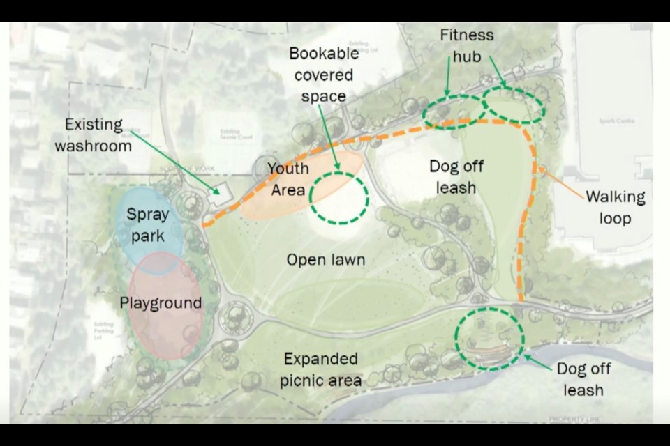 Rendering of some of the potential changes to Meadow Park. 