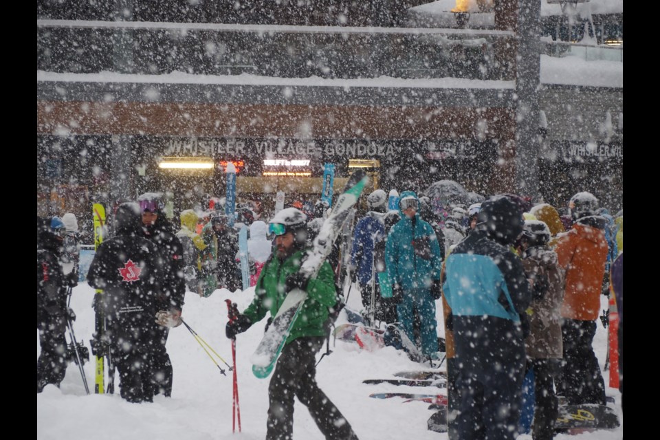 Lines formed early at Whistler Blackcomb on Feb. 28, with hundreds already waiting by 7:30 a.m.