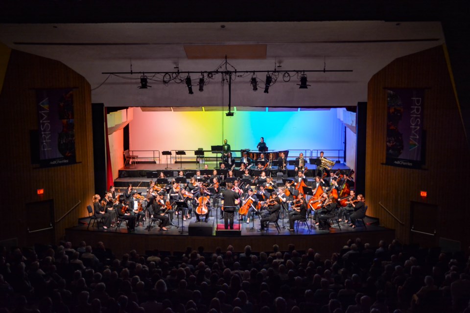 Pacific Region International Summer Music Association is expanding its orchestra academy program through a joint venture with Vancouver Symphony Orchestra and VSO School of Music. The 2023 PRISMA Festival orchestra is seen above in a performance at Powell River Recreation Complex in June.