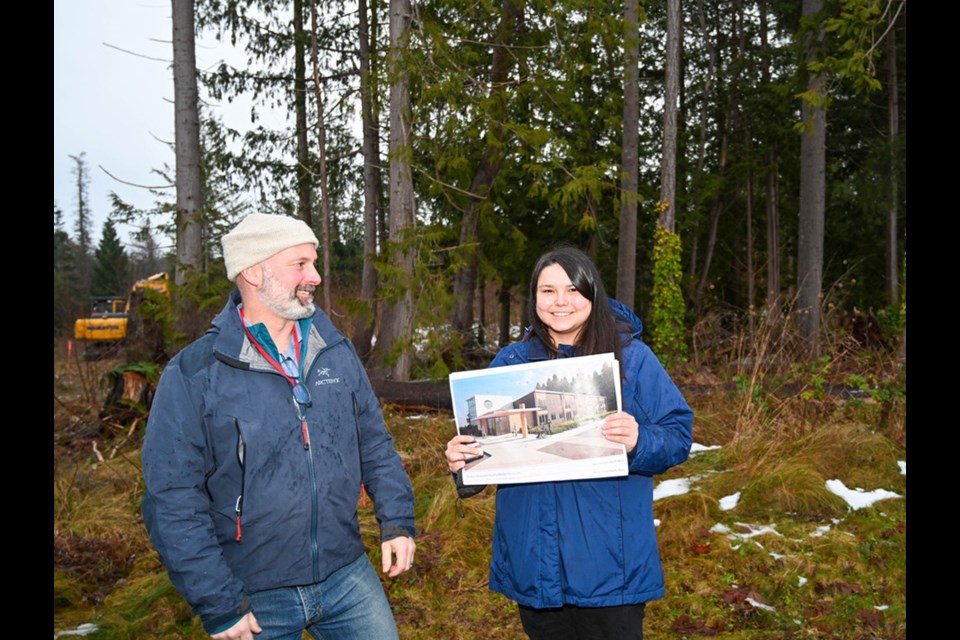 AFFORDABLE HOUSING: Tla’amin Nation public works director Richard Gage and project manager Carmen Galligos share the plans for ƛaχƛaχay ʔaye (Elder’s Place).