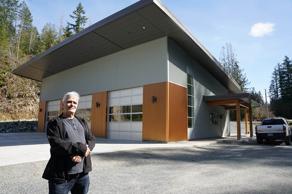 FUNCTIONAL FACILITY: Northside Volunteer Fire Department fire chief Jim Brown is overseeing operation of the new Lund fire hall, a modern facility built on donated property to help more adequately serve the northern portions of qathet Regional District.                               