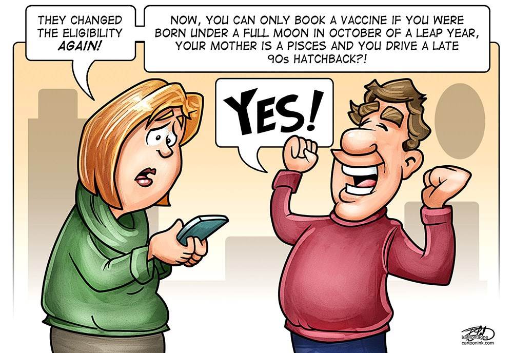 Cartoon: Vaccine booking - Powell River Peak